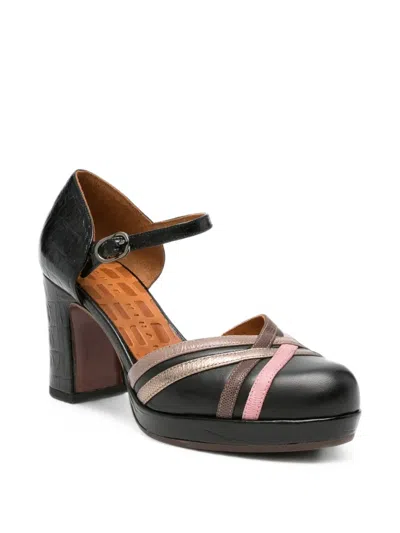 Chie Mihara Dedana Crocodile-effect Platform Pumps In Black