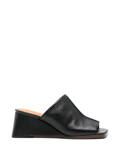 Chie Mihara Encho Leather Sandals In Black