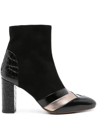 Chie Mihara Enia 85mm Suede Ankle Boots In Black