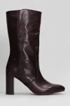 Chie Mihara Exis High Heels Ankle Boots In Bordeaux Leather In Multi