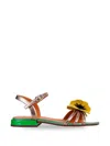Chie Mihara Flower-appliqué Sandals In Multi
