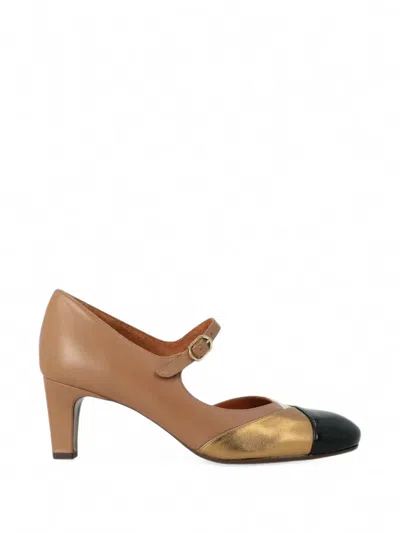 Chie Mihara Fyasa Colour-block Leather Pumps In Gold