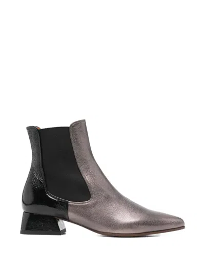 Chie Mihara Helix Pointed-toe Block-heel Boots In Gray