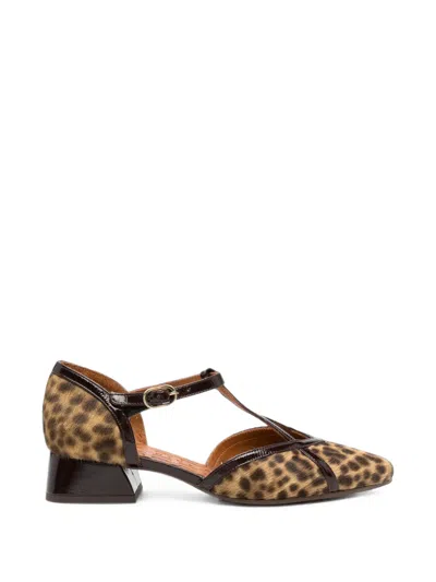 Chie Mihara Hidrow Leopard-print T-bar Heeled Pumps In Multi