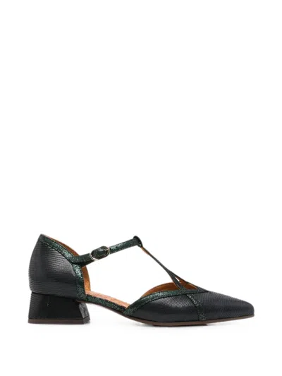 Chie Mihara Hidrow Reptile-effect T-bar Heeled Pumps In Black