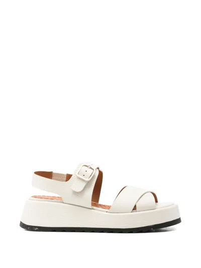 Chie Mihara Ibizu Buckle Strap Sandals In White