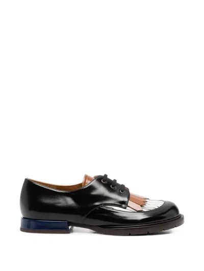 Chie Mihara Jeripa Fringe-detail Lace-up Loafers In Black
