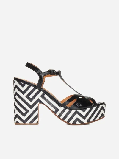 Chie Mihara Sandals In Black,white