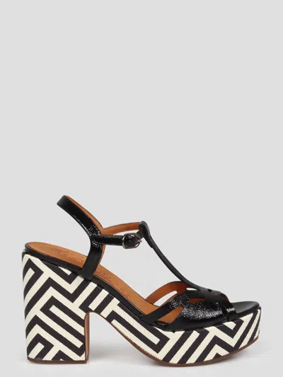 Chie Mihara Sandals In Black,white