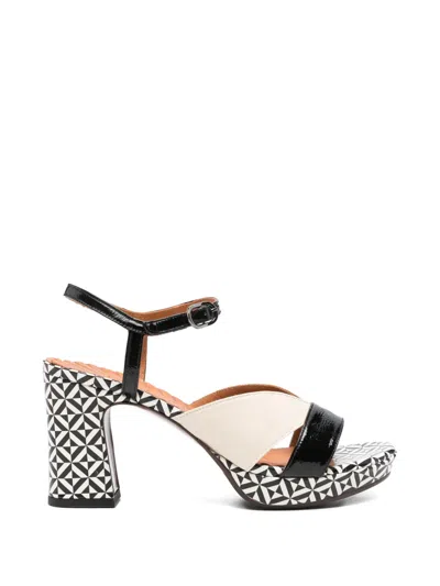 Chie Mihara Kacto Geometric-print Ankle-strap Sandals In Gold