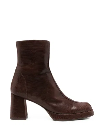 Chie Mihara Kanna49 Lizard-effect Ankle Boots In Brown