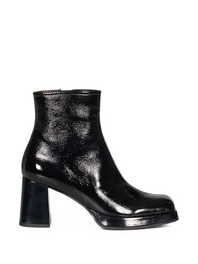 Chie Mihara Ketin Patent-finish Platform Ankle Boots In Black