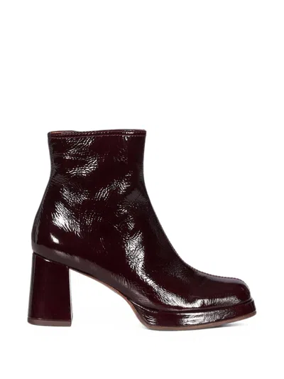 Chie Mihara Ketin Patent-finish Platform Ankle Boots In Red