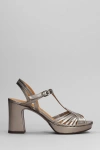 CHIE MIHARA KIJA 44 SANDALS IN GUNMETAL LEATHER