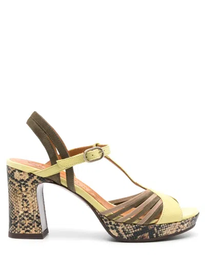 Chie Mihara Kija 70mm Leather Sandals In Green