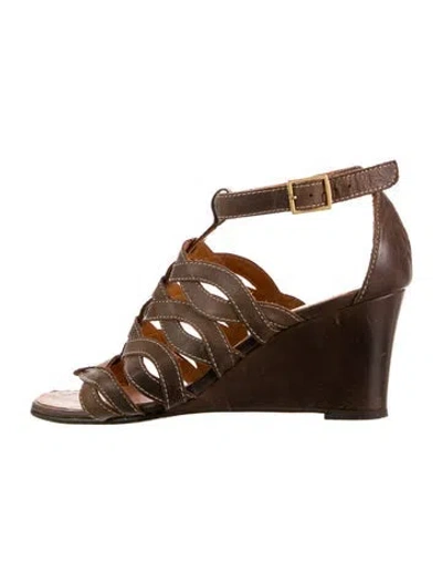 Pre-owned Chie Mihara Leather Gladiator Sandals In Brown