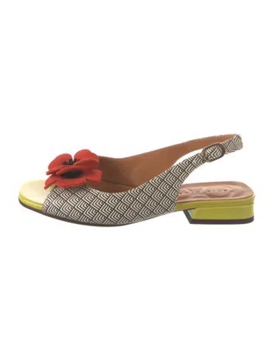 Pre-owned Chie Mihara Leather Patterned Slingback Sandals In Multicolor