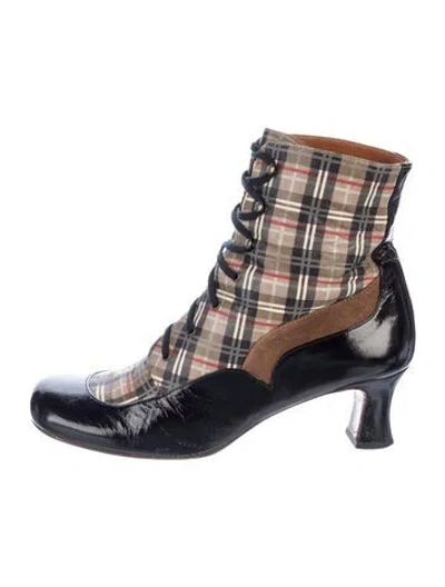 Pre-owned Chie Mihara Leather Printed Lace-up Boots In Blue