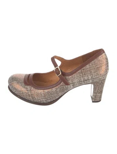 Pre-owned Chie Mihara Leather Printed Pumps In Brown