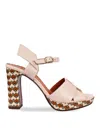Chie Mihara Patterned-heel Cross-over Sandals In Multi