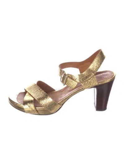 Pre-owned Chie Mihara Leather Sandals In Gold