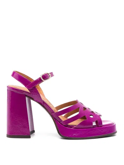 Chie Mihara Naiel 85mm Leather Sandals In Purple