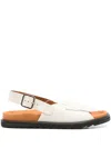 Chie Mihara Leather Sandals In White