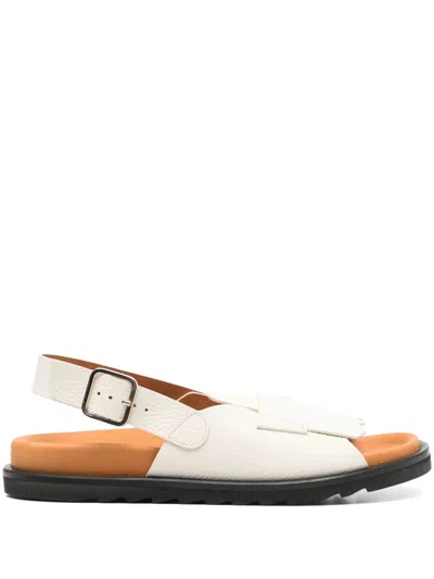 Chie Mihara Leather Sandals In White