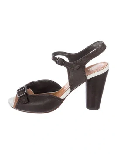 Pre-owned Chie Mihara Leather Slingback Pumps In Brown