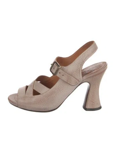 Pre-owned Chie Mihara Leather Slingback Sandals In Brown