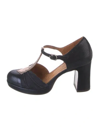Pre-owned Chie Mihara Leather T-strap Pumps In Blue/silver