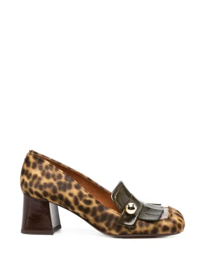 Chie Mihara Leopard-print Fringed Pumps In Animal Print