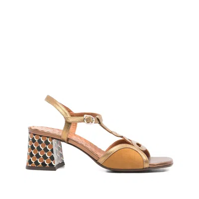 CHIE MIHARA LETOUCHE T-STRAP PATTERNED SANDALS
