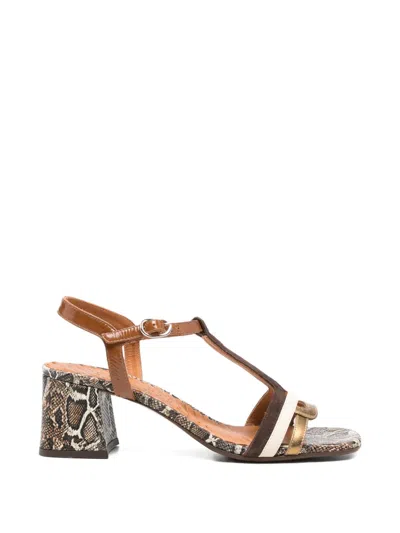 Chie Mihara Liluce Snakeskin-effect T-bar Sandals In Multi