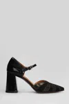 Chie Mihara 80mm Leather Ankle-strap Pumps In Black