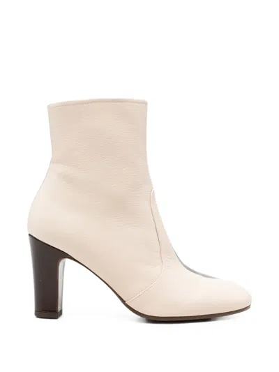 Chie Mihara Manel Leather Ankle Boots In White