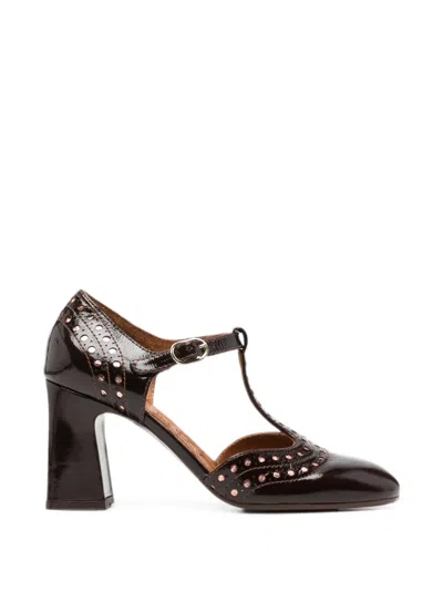 Chie Mihara Mante Perforated T-bar Heeled Pumps In Red