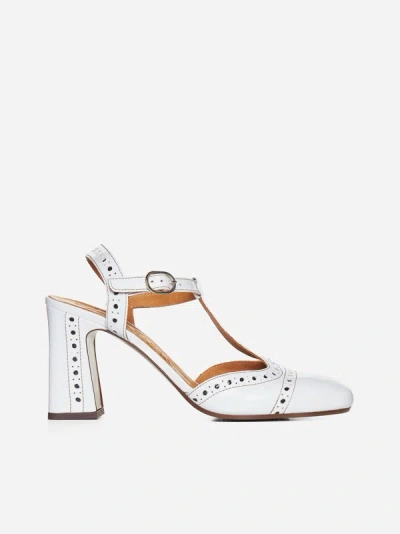 Chie Mihara Mira Brogue Leather Sandals In White