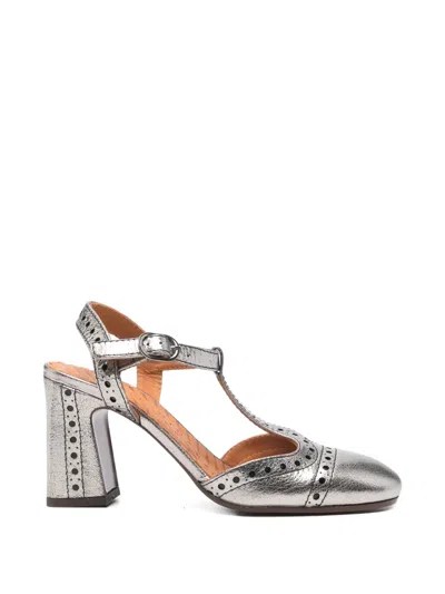 Chie Mihara Mira Perforated Sandals In Silver