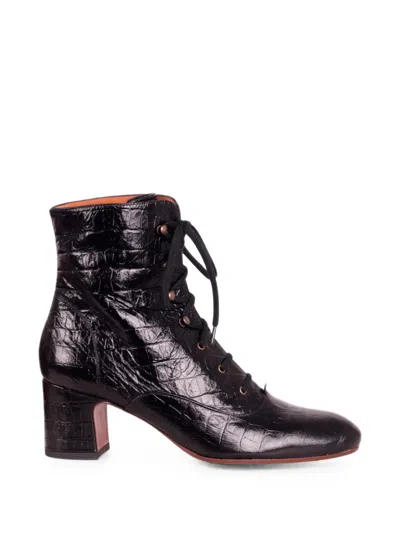 Chie Mihara Nedeya Croc-effect Ankle Boots In Black