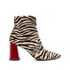 Chie Mihara 80mm Zebra-print Block-heel Ankle Boots In Black