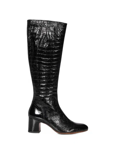 Chie Mihara Nishawa Croc-effect Leather Boots In Black