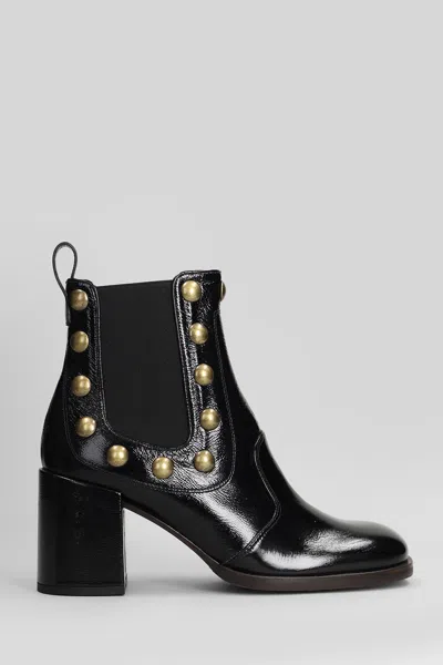 Chie Mihara Nuzai-p High Heels Ankle Boots In Black Leather