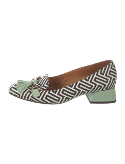 Pre-owned Chie Mihara Patterned Loafers In Green