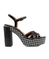 Chie Mihara Round-headed High-heeled Sandals In Black