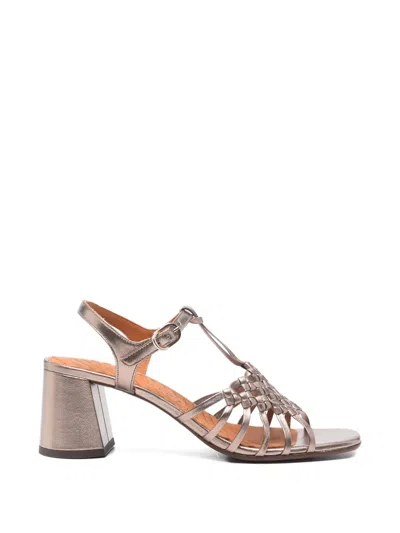 Chie Mihara Rybon Woven-strap Leather Sandals In Gray