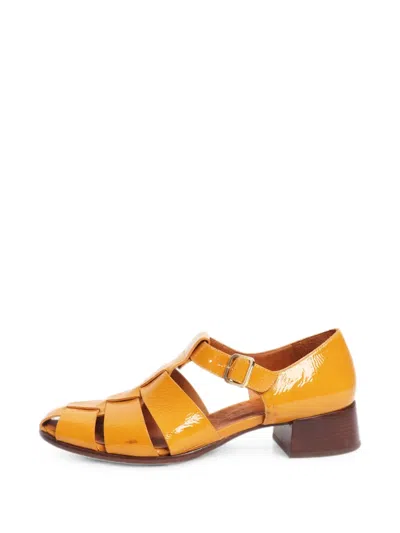 Pre-owned Chie Mihara Sanchis Caged Sandals In Yellow