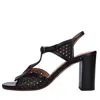Chie Mihara 75mm Bessy Perforated Leather Sandals In Nero Scuri