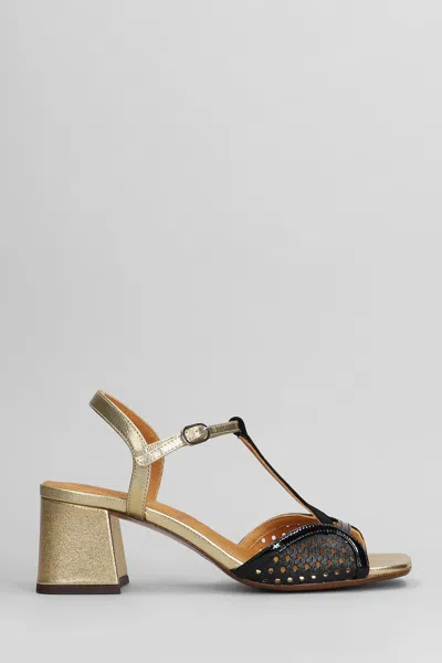 Chie Mihara Sandals In Black Leather And Fabric