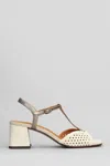 Chie Mihara Leather Sandals In White